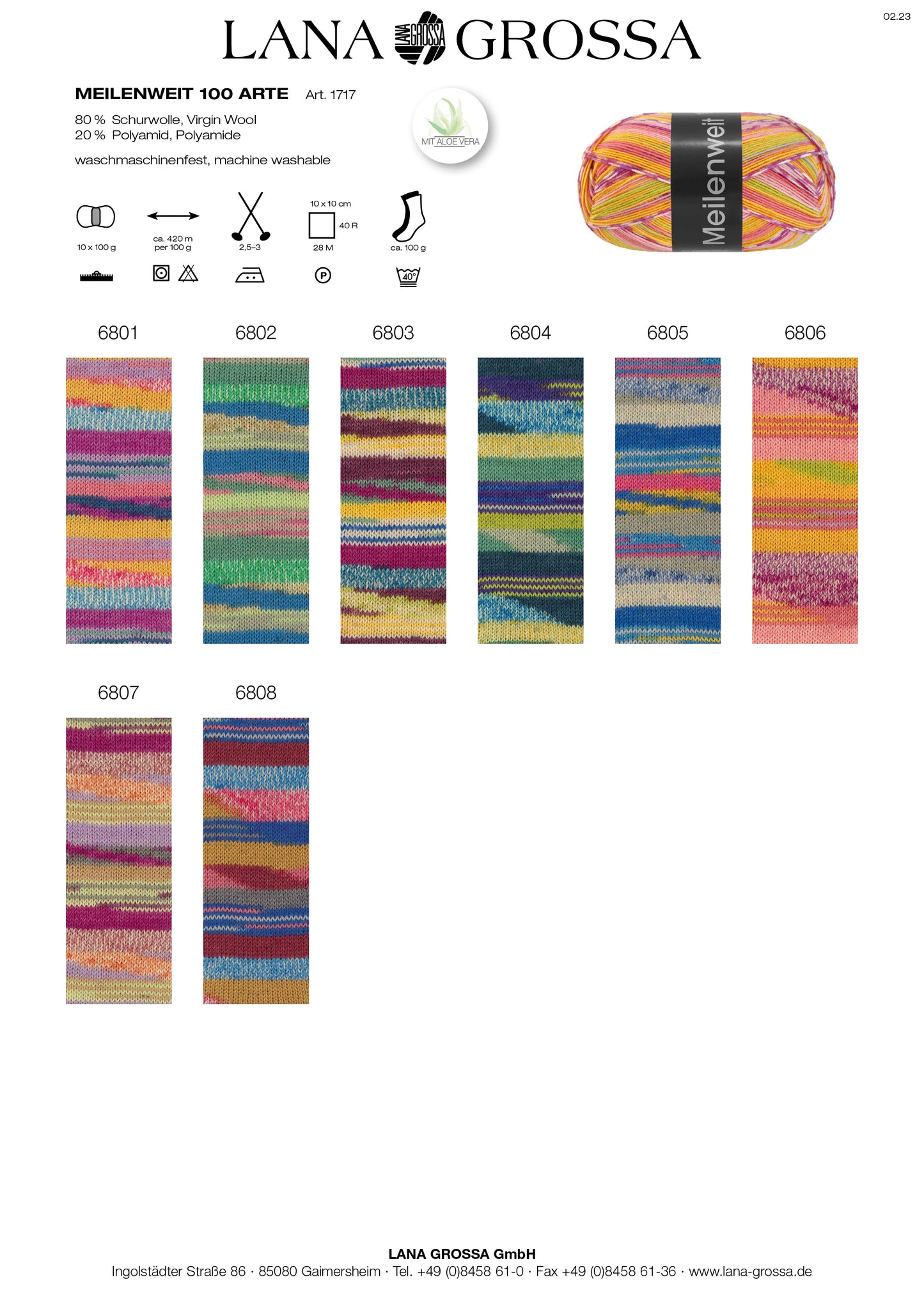Meilenweit 100 Arte 4fädig 100g