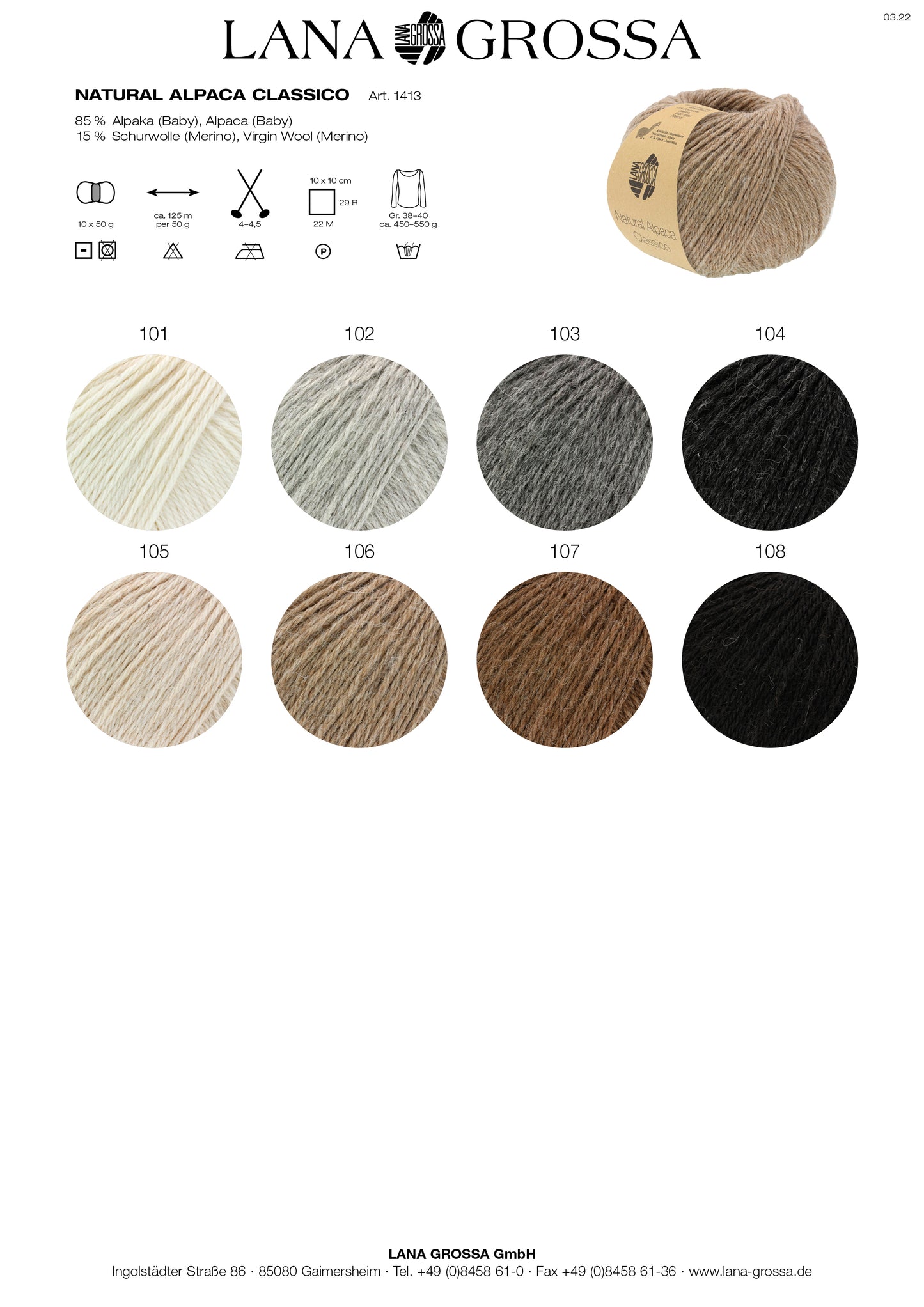 Natural Alpaca Classico 50g